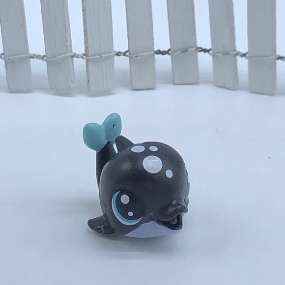 Authentic LITTLEST PET SHOP LPS #1-14 HASBRO BABY SLATE ORCAWHALE Dolphin - Picture 2 of 4